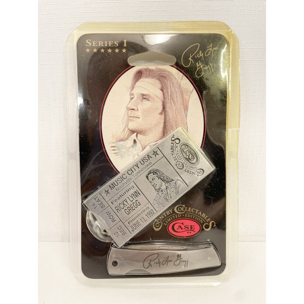 RARE '92 RICKY GREGG Knife Set Case XX Country Music Star  Concert Ticket 059L
